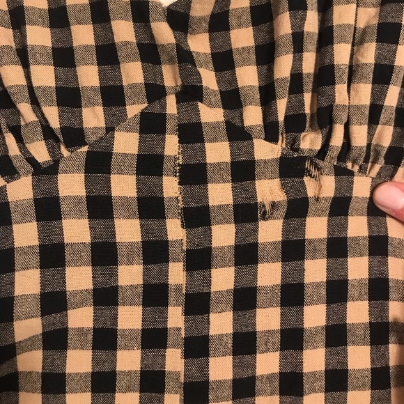 SOLD - Elm Beige Gingham Midi Dress - Picture 12 of 13